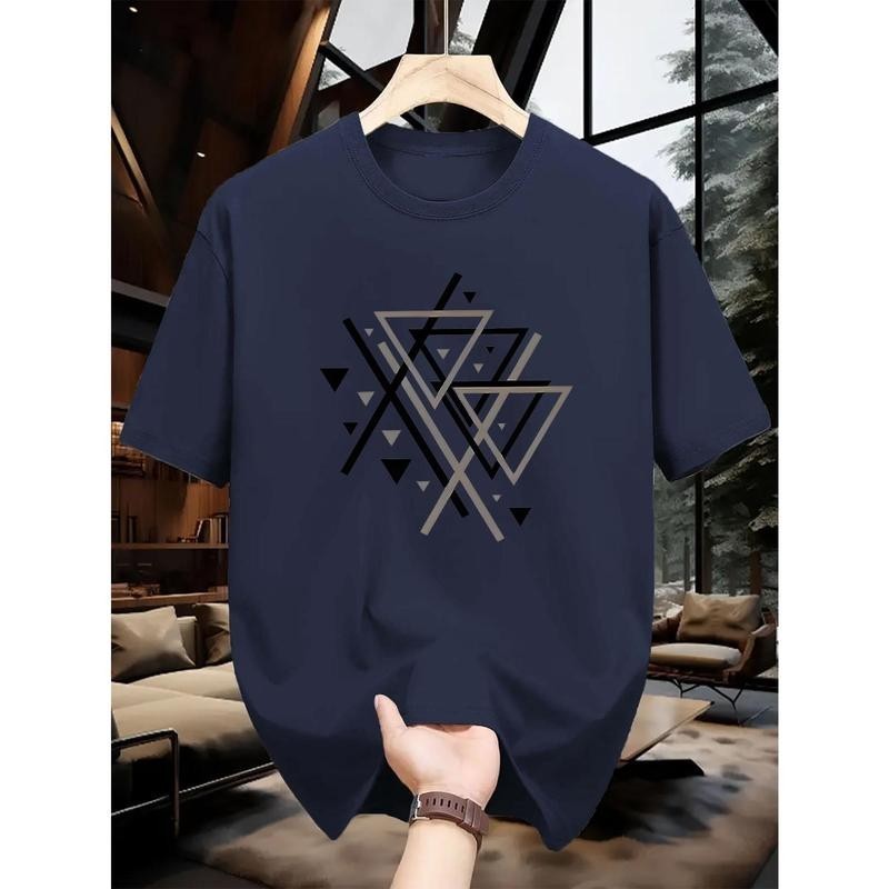 YOU-T เสื้อแฟชั่น ใส่สบาย เสื้อยืดแขนสั้น ลาย เสื้อ"Triangle" ผ้านิ่ม OVERSIZE แฟชั่น ผ้าฝ้าย 100% สไตล์เกาหลี