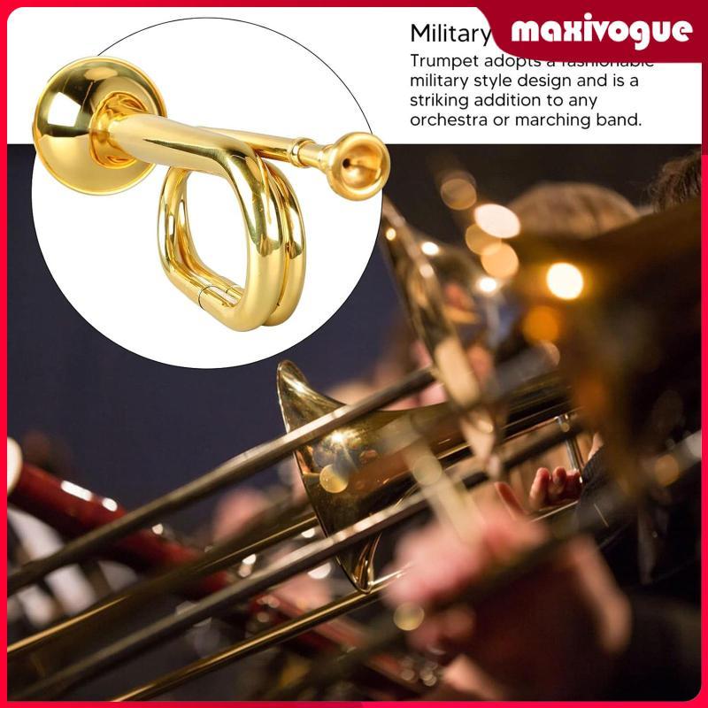 [Maxivogue] เครื่องมือโลหะผสมทองเหลืองทรัมเป็ตง่ายต่อการเล่น Marching Bugle เป่า Bugle สําหรับมืออาช