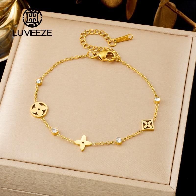 สร้อยข้อมือสตรีแบบโซ่ขนาดเล็ก สเตนเลสสีทอง สำหรับเป็นของขวัญแฟชั่นและสวมใส่ง่าย - รูปที่ 6