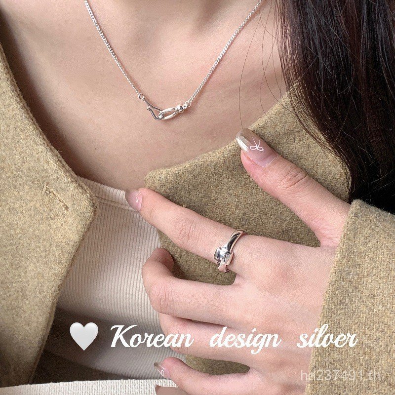 สร้อยคอมากความคิดสร้างสรรค์ สเตอร์ลิงซิลเวอร์ S925 ดีไซน์เฉพาะตัวสำหรับผู้หญิง W51X