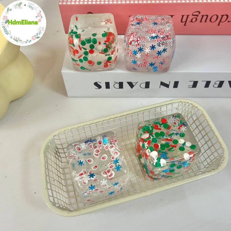 HdmEliana 1 ชิ้นคริสต์มาส Series Sensory Fidget ของเล่น Taba Squishy ความเครียดลูก Cube ช้า Rise Squ