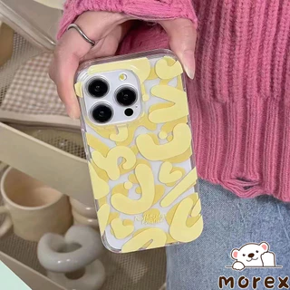 สำหรับIPhone 17 16 Air 15 13 11 12 14 Pro Max X XR XS 6 16 7 15 Plus SEเคสใส TPUนุ่ม ลายกราฟฟิตี้ตัวอักษรสีฟ้าชมพูสดใส