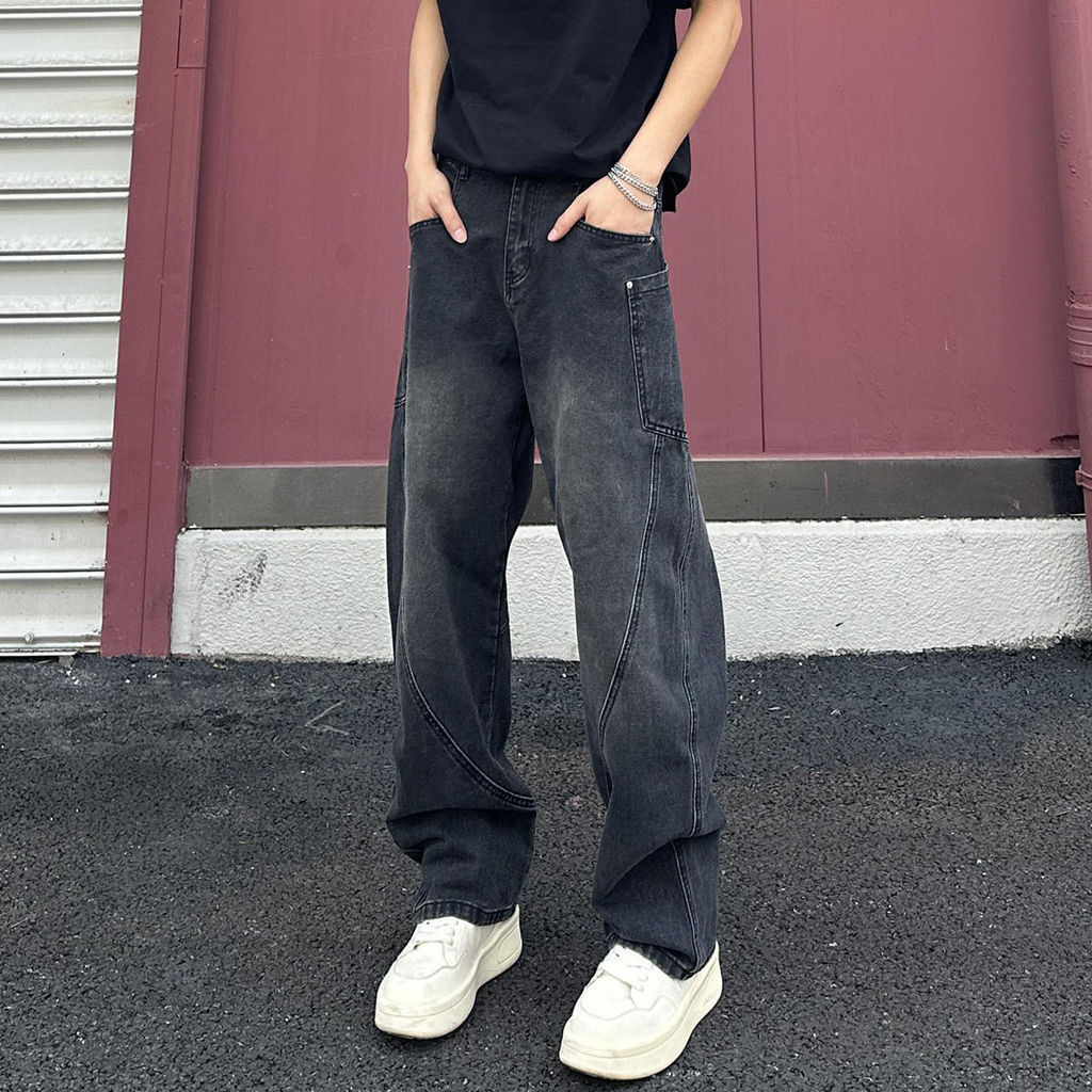 KINWOO [Street Loose Fit] กางเกงยีนส์ขากว้างผู้ชาย-ผู้หญิง 2025 สีน้ำเงินเข้ม/สีฟ้า/สีดำ | ทรงหลวม Washed ลําลองทรงตรง ✨ ยีนส์สีฟ้า ยีนส์สีน้ำเงินเข้ม ยีนส์ดำขากว้าง - รูปที่ 4