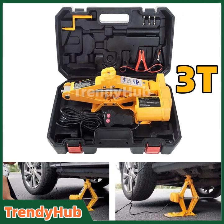 แม่แรงไฟฟ้า แม่แรงยกรถ 3ตัน 12v แม่แรงยกรถอัตโนมัติ แจ็คแบบขากรรไกร ยกได้สูง 35CM แม่แรงอัตโนมัติ