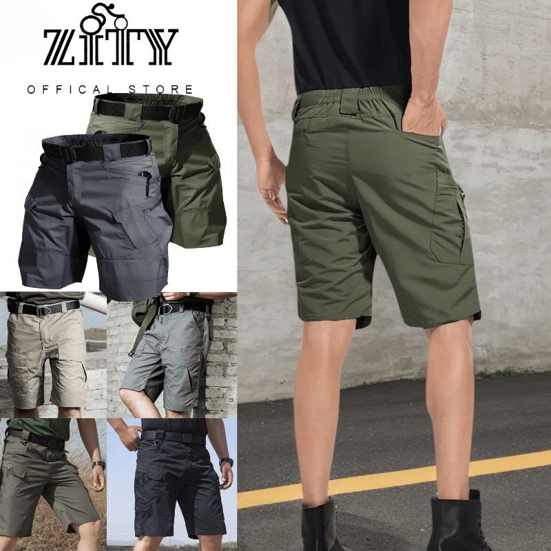 ZITY IX7 รูปแบบพัดลมยุทธศาสตร์กางเกงยั้ง Multi Pocket Cargo กางเกงยั้งการฝึกอบรมกลางแจ้งฤดูร้อน