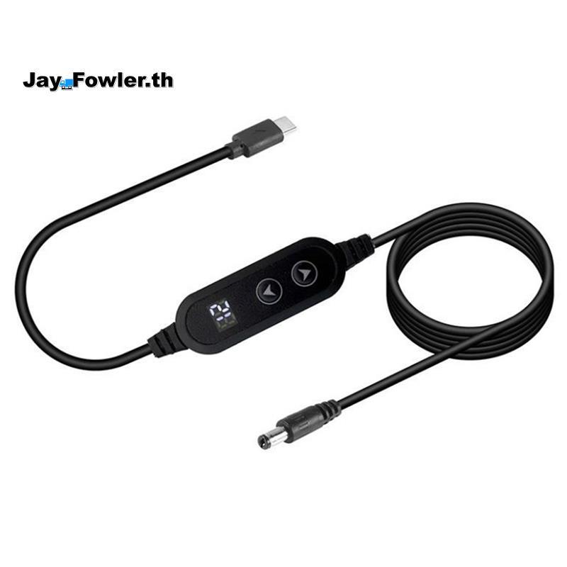 [Jay_Fower]Type-C to DC Power Boost Cable ปรับแรงดันไฟฟ้าได้ 5V/9V/12V/15V/20V Boost Line USB C to D