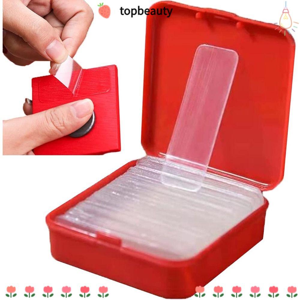 Topbeauty 60 ชิ้น/120 ชิ้นกาวสองหน้า,Non-markin Reusable สติ๊กเกอร์ติดผนัง,มัลติฟังก์ชั่นกันน้ํา Cuttable เทปกาวที่ถอดออกได้