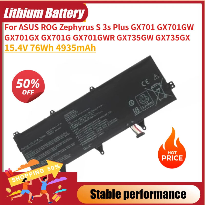 แบตเตอรี่แล็ปท็อป C41N1802 15.4V 76Wh 4935mAh สําหรับ ASUS ROG Zephyrus S 3s Plus GX701GX GX701G GX7
