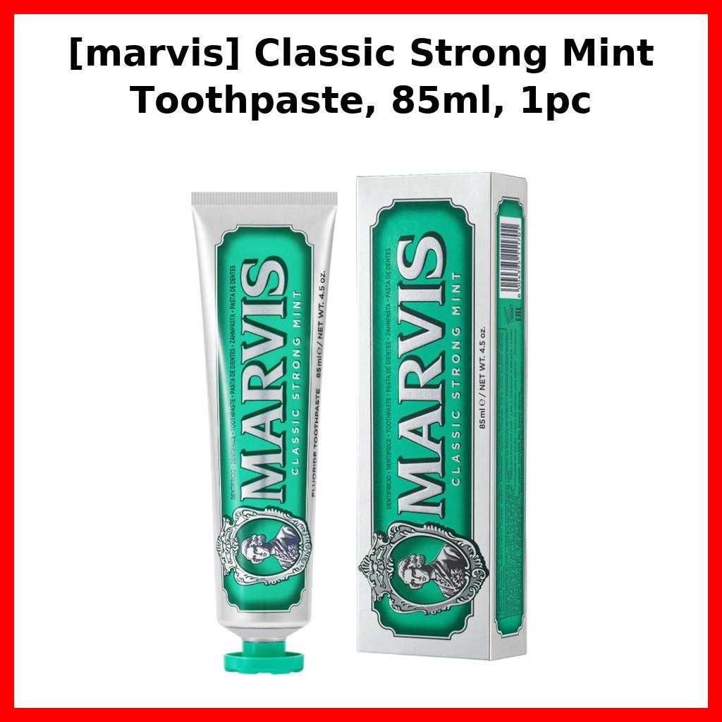 [marvis] ยาสีฟัน Classic Strong Mint, 85ml, 1 ชิ้น / ยาสีฟันเกาหลี / รส Strong Mint / ของแท้ 100% โด