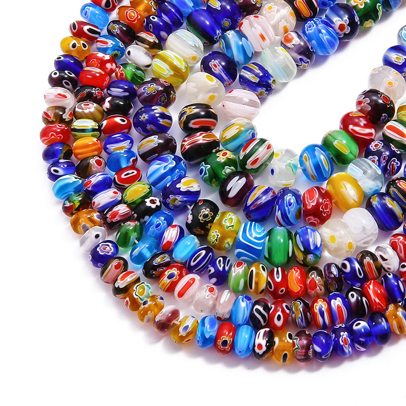Qianhua ลูกปัดแก้วแก้ว Abacus ลูกปัด diy Handmade Beading วัสดุสร้อยข้อมือลูกปัดหลวมโทรศัพท์มือถือสร