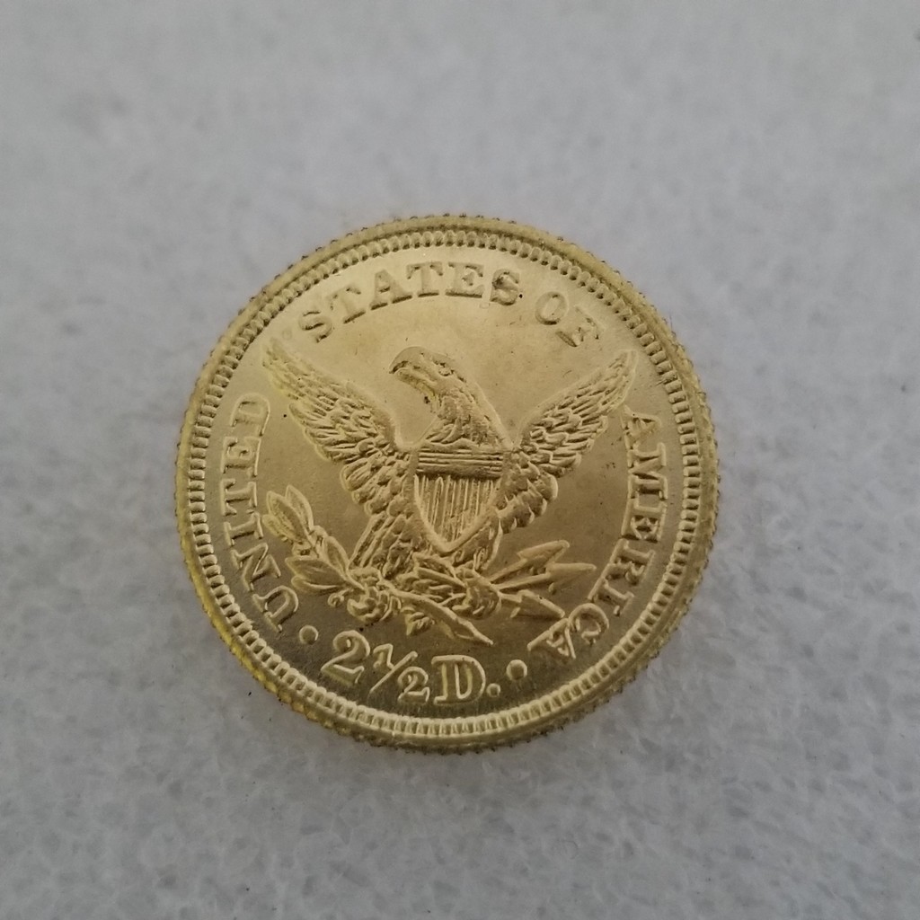 งานฝีมือโบราณ American 1865 วัสดุทองเหลือง 1/2 Silver Dollar Silver Round Collection#4382仿古工艺品美国1865