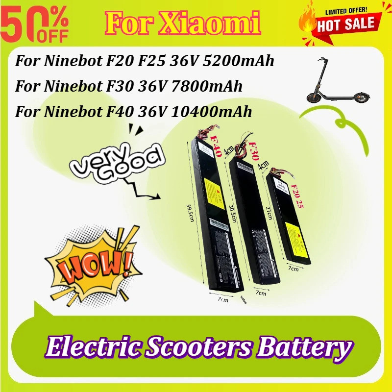 36V 5.2/7.8/10.4Ah สูง-ความจุสกู๊ตเตอร์แบตเตอรี่สําหรับ Xiaomi Ninebot F20 F25 F30 F40 กันน้ําพร้อมก
