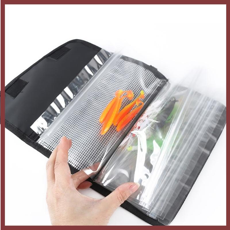 [DT] Fishing Lure Storage Wallet Waterproof Bait Bag Fishing Tale Bag With Carabiner Soft Bait Case Fishing Rig Bag TaleAccessory [TH]