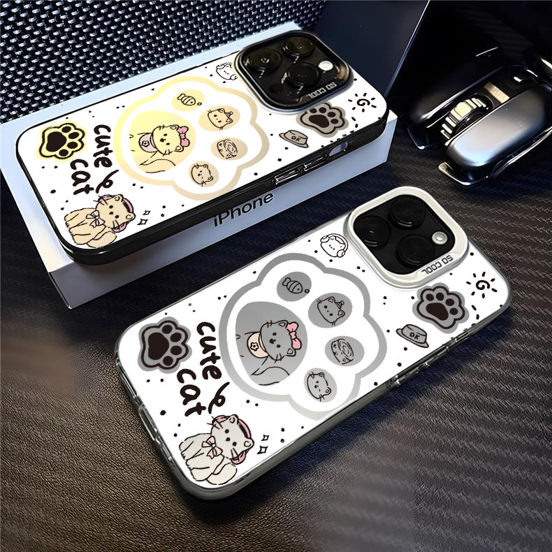 เคสโทรศัพท์ลายแมว เหมาะสำหรับ iPhone 17 Air/16/15 Plus/14 Pro Max/12/13 Pro/11 X/XR คุณภาพสูง กันกระแทกและกันรอยขีดข่วน