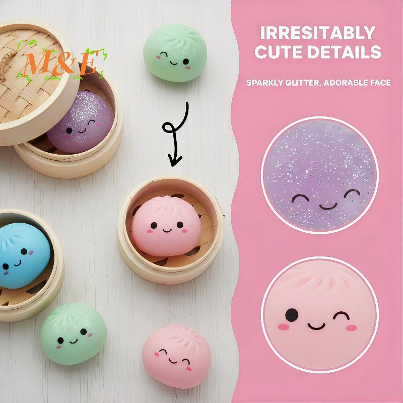 [M&E] ซาลาเปานึ่งนุ่มหยิกขนมปังจําลอง Squishy ของเล่นเดสก์ท็อป Dpression เครื่องประดับความเครียดบรรเทาสําหรับตกแต่งสํานักงานศึกษา [ใหม่]