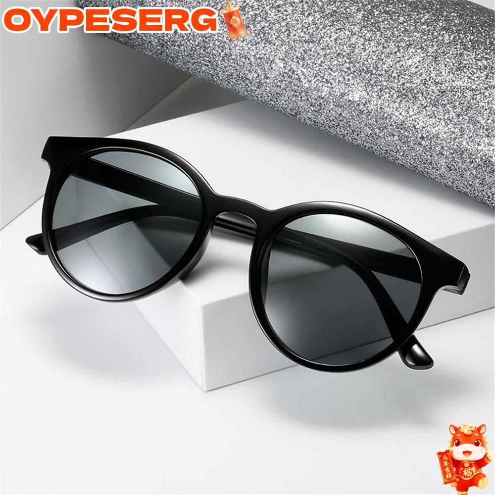OYPESERG เฉดสีกรอบกลม, แว่นกันแดดป้องกันรังสียูวีสไตล์สตรีทที่เพรียวบาง, หมวกกันแดดสไตล์เกาหลีย้อนยุคสําหรับผู้หญิงและผู้ชาย ราคาถูก