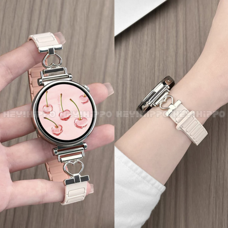 Love Design เหมาะสําหรับ Huawei GT6 41 มม./46 มม.และ GT6pro สายรัดแม่เหล็กซิลิโคนเหมาะสําหรับนาฬิกา Huawei 5 GT5 GT4 GT3pro GT Runner 2 และ Honor Magic นาฬิกา Huawei Fit 4