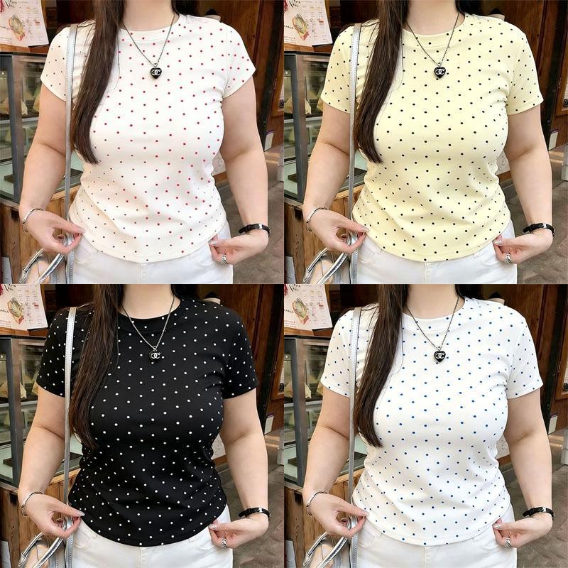 【ส่งจากไทย】เสื้อยืดผู้หญิงแฟชั่นสาวอวบสีขาว เสื้อยืดผู้หญิงน่ารักๆ มีหลายสีให้เลือก หลายรูปแบบ เสื้อพิมพ์ลาย เสื้อยืดสวย