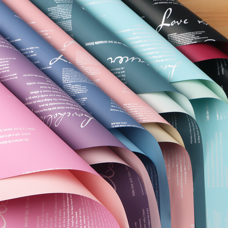 20 ชิ้น 56 ซม.x56 ซม.กันน้ํา Dual-Color Floral Wrap หนา Art กระดาษสําหรับ Professional Bouquet บรรจุ