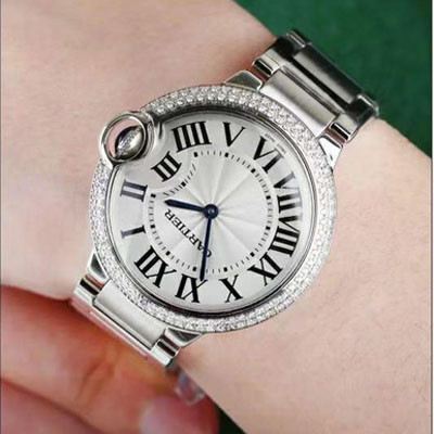 Cartier Cartier Blue Balloon 36.6 Back Diamond English Watch Medium-Sized Mens Watch W69011Z4