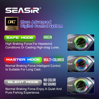 Seasir Rexcast Dc Baitcasting ตกปลา Reel 3 โหมดควบคุมดิจิตอล Long Cast ลากสูงสุด 12 กก. คาร์บอนเครื่องซักผ้าเกียร์ทองเหลือง 7.3:1 6 + 1BB น้ําเค็มสด Reel ตกปลา Coil