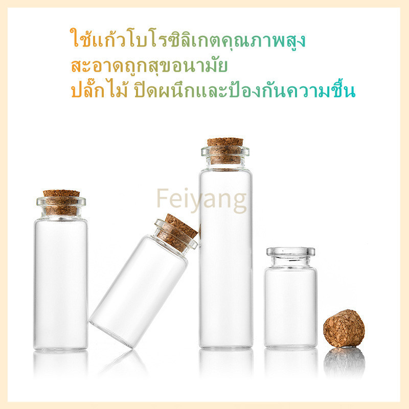 Feiyangขวดแก้วขนาดเล็กพร้อมฝาจุกไม้ก๊อก/ขวดแก้วใส