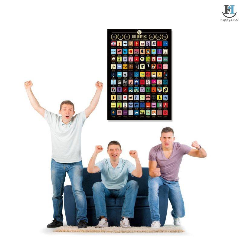 [GA] 100 Movies Scratch Off Poster 100 Must-See Movies Top Films of All Time List [TH]