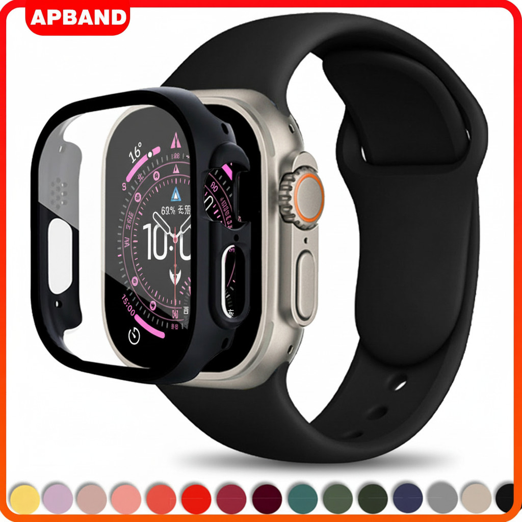 เคสกระจก พร้อมสายคล้อง for Apple Watch Ultra 3 2 SE 3 Series 11 10 9 8 7 6  5 4 ขนาด 49 มม. 46 มม. 45 มม. 44 มม. 42