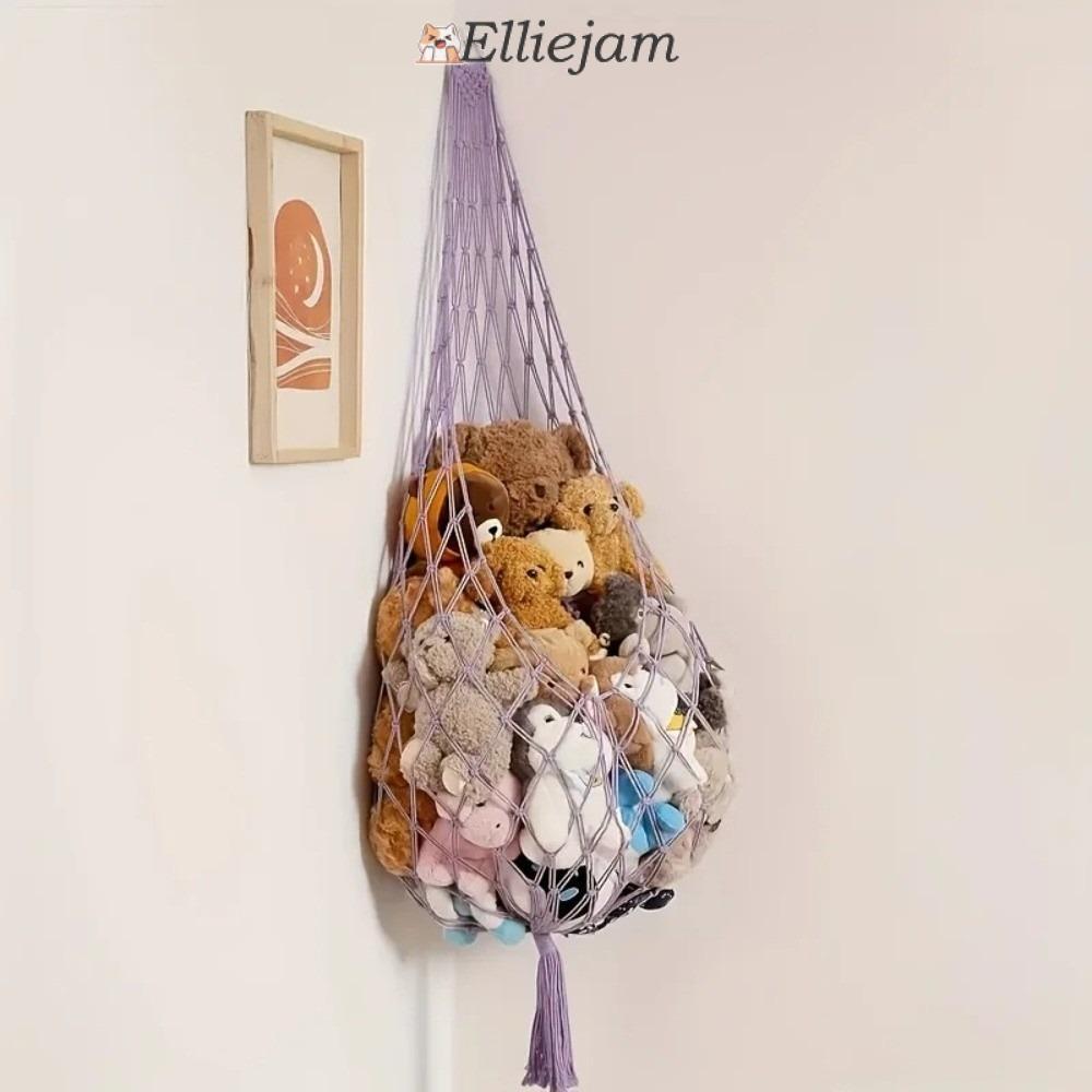 ELLIEJAM เปลญวนของเล่น,ความจุขนาดใหญ่ตกแต่งบ้านแขวนจัดเก็บ,ตกแต่งของเล่นตาข่ายจัดเก็บสัตว์Organizerห้องนอน