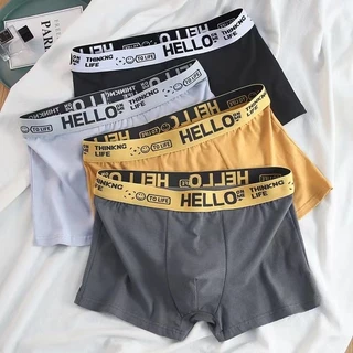 【ซื้อ 4 แถม 1】กางเกงในบ็อกเซอร์ Boxer ชุดชั้นในแฟชั่นบุรุษ กางเกงในผู้ชายขาสั้น เนื้อผ้านิ่ม ระบายอากาศได้ดี