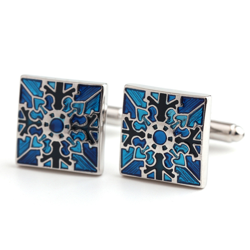 C Cufflinks Square Blue Pattern Mens Shirt Cufflinks French Cuff Studs 11.61