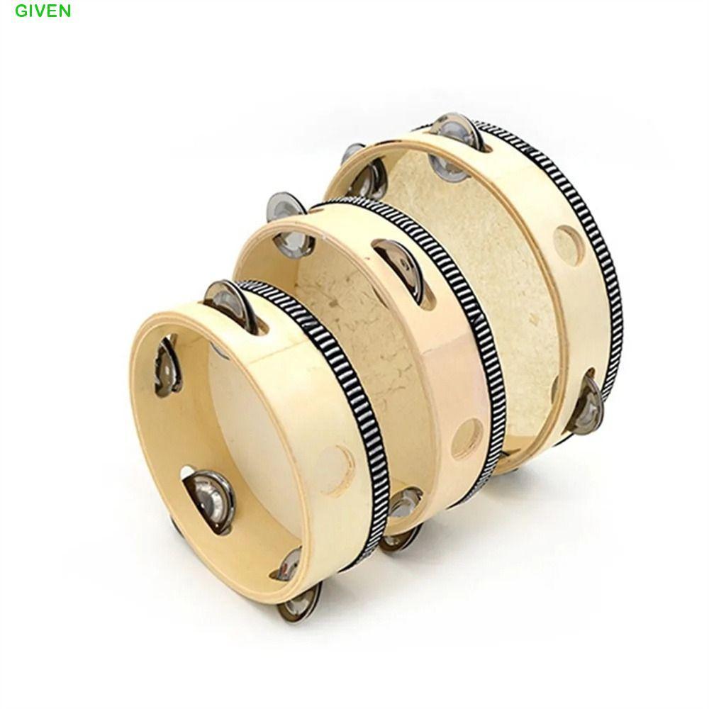 GIVEN Tambourine, 4/6/8/10 นิ้วเกมเพลงมือถือกลอง, KTV Party Percussion ก่อนวัยเรียนรอบเด็กกลองเครื่อ