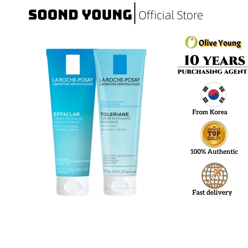 [La Roche-Posay] Toleriane Purifying foam Cream Facial Cleanser 125ml/ครีมโฟมล้างหน้า 125ml