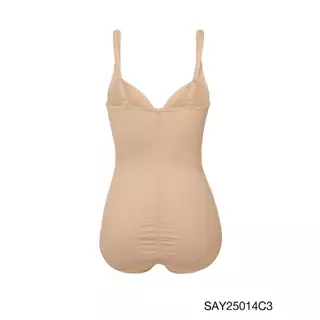 Sabina บอดี้สูทกระชับสัดส่วน มีโครง Medium Support รหัส SAY25014C3 - สีเนื้อเข้ม
