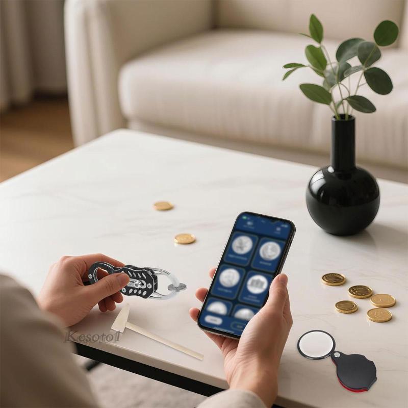 [Kesoto1] Pocket Coin Ping Tester Kit, Easy Gold & Silver Test โดย Sound Resonance Fast Check