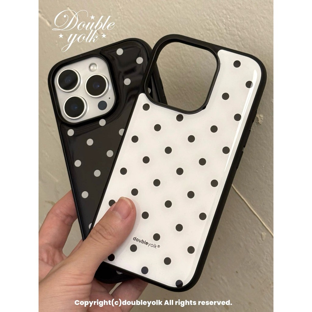 สีดําและสีขาว Polka Dot เคสโทรศัพท์ Drop-Resistant สําหรับ iPhone 17 Promax 16 Promax 15 Promax 11 12 13 17 14plus 15plus 16e 16plus 15pro 17air