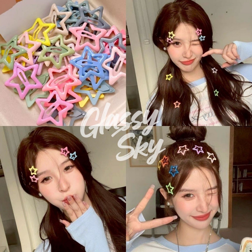 Glassy Sky พร้อมส่ง😜กิ๊ปติดผมลายดวง สีพาสเทลสดใส ตัวเล็กน่ารักมาก ราคาต่ำ(VO-42)