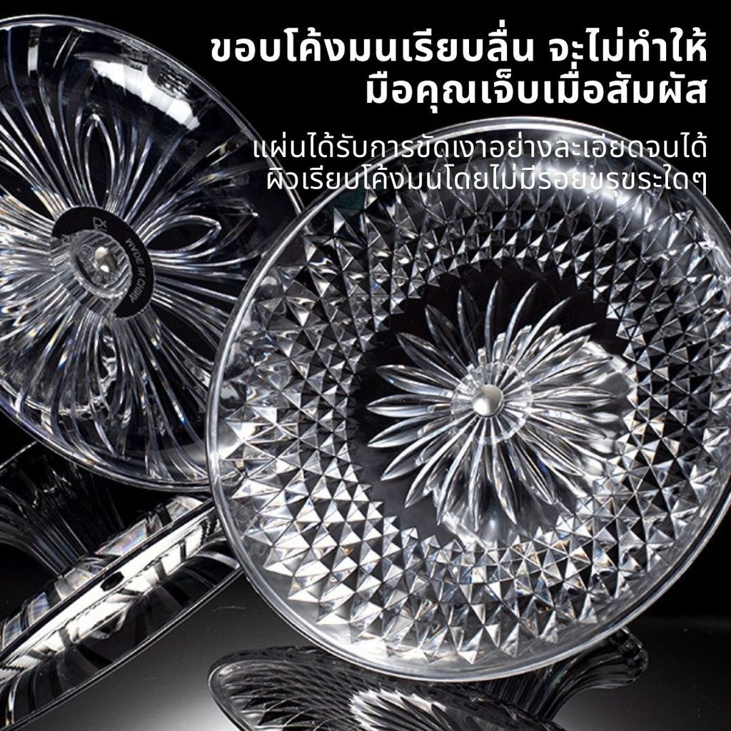 【พร้อมส่งจากไทย】พานแบนใส 20,25,30,35 ซม.  พานแก้วอเนกประสงค์ ถาดวางของไหว้ ถาดถวายพระ ถาดวางดอกไม้ พานขันหมาก ของไหว้พระ - รูปที่ 6