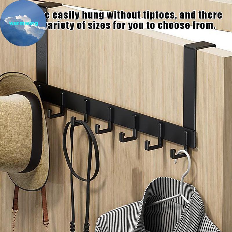 Warmwing Hooks Over Door 6 Hooks Clothes Coat Hat Towel Hanger Home Bathroom Organizer Rack Holder D