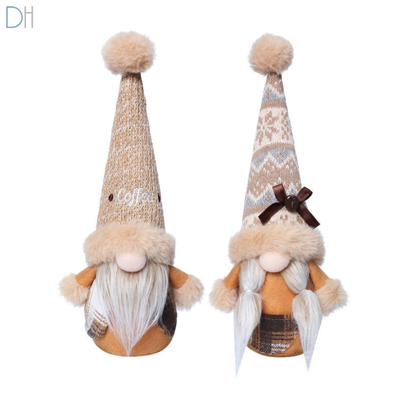 [คลังสินค้าพร้อม] เค้กกาแฟ Chef Faceless ตุ๊กตา Dwarf Donut Earth Sperm ตุ๊กตาคู่ตกแต่งชุดคริสต์มาส 