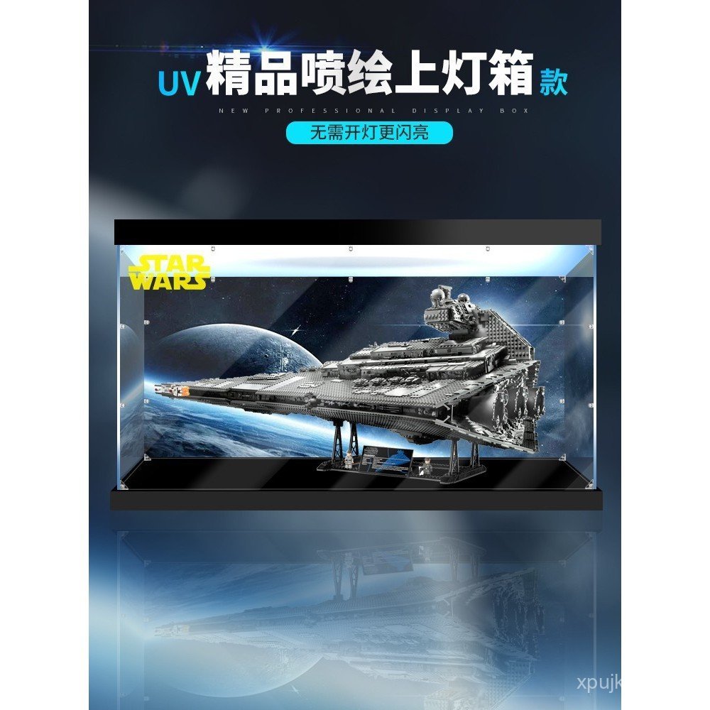 ฝาครอบกระจก J-Starship Star Wars กล่องแสดงอะคริลิคโปร่งใสกล่องป้องกันฝุ่นรูป Empire 75252 พลาสติก HS