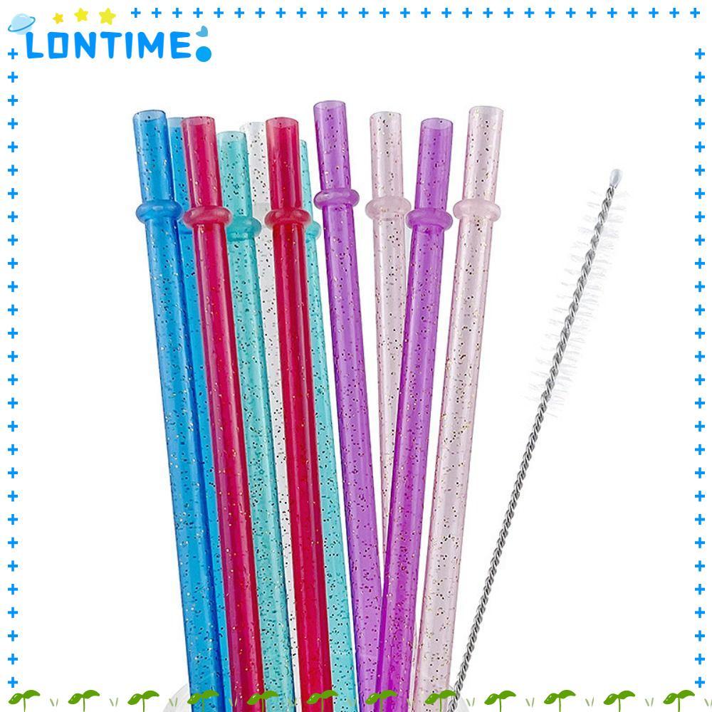 LONTIME 12 + 1 รถถ้วยหลอด,แบบพกพาถ้วยอุปกรณ์เสริมผงทองหลอดพลาสติก,พร้อมแปรงทําความสะอาดนํากลับมาใช้ใ