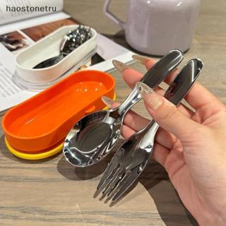 OST แบบพกพา 2 In 1 ชุดภาชนะสําหรับเด็กช้อนส้อมสแตนเลสสําหรับ…