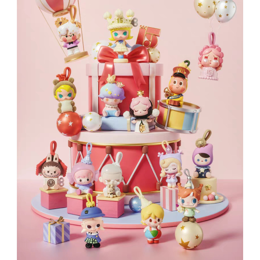 POPMART POP BEAN 15th Anniversary Series mini popmart Celebrating the Moment Blind Box ของขวัญเซอร์ไ