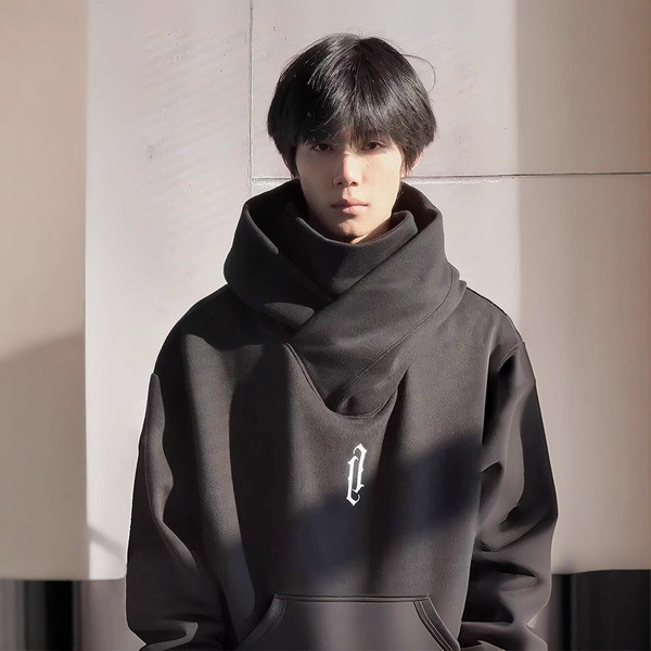 Jiye Heavy Industry Club Fear i-Man Sweatshirt เสื้อสเวตเตอร์คอสูง Mens Charge Hooded Street