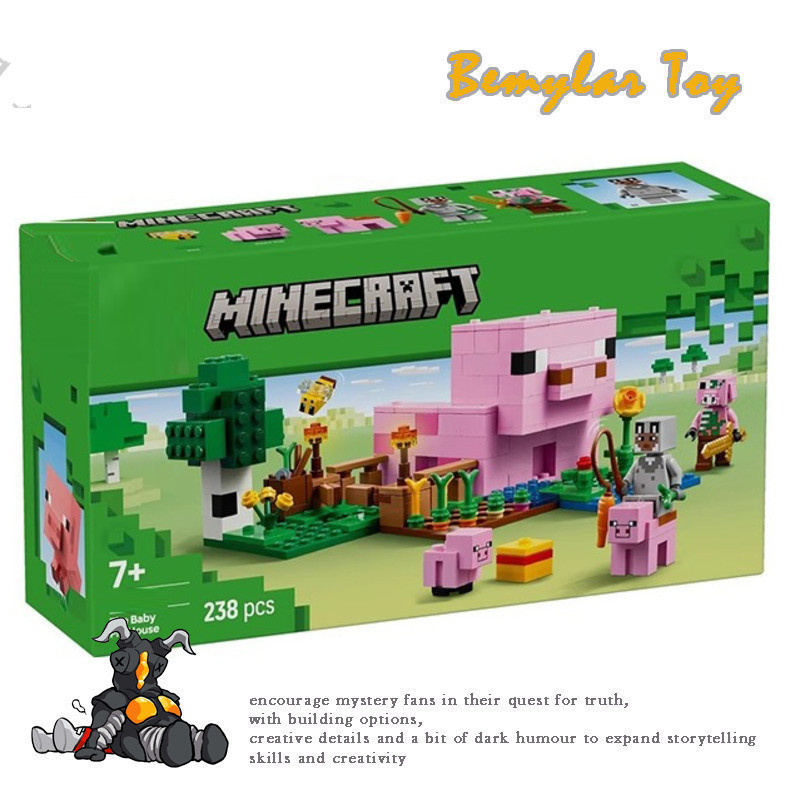 Bemular Hobby BM2X เข้ากันได้กับ Minecraft 21268 The Baby Pig House Building blocks EQ1