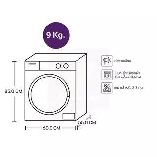 [จัดส่งพร้อมติดตั้ง] LG เครื่องซักผ้าฝาหน้า Inverter 9 kg รุ่น FB1209S6W.ABWPETH
