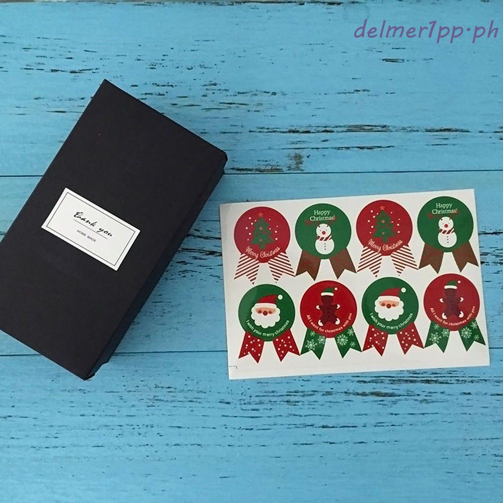 DELMERHOME Christmas Sticker Series Candy Cookie Label Package Sealing Tree/Snowman Decorative Seal 