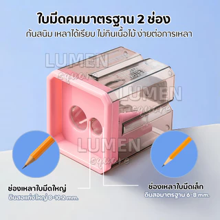 กบเหลาดินสอ2ช่อง แบบมูจิ(เลือกสีได้) สีพาสเทลสวยน่ารัก ใบมีดคม มีฝาเปิดปิด พกพาได้ ดินสอไม้ สีไม้ เครื่องเขียน สำนักงาน