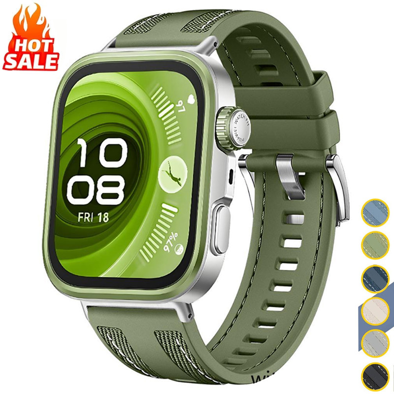 สร้อยข้อมือซิลิโคนไนลอน สายนาฬิกา สําหรับ Huawei Fit 5/Fit 5 Pro/Fit 3/4/4 Pro ระบายอากาศ